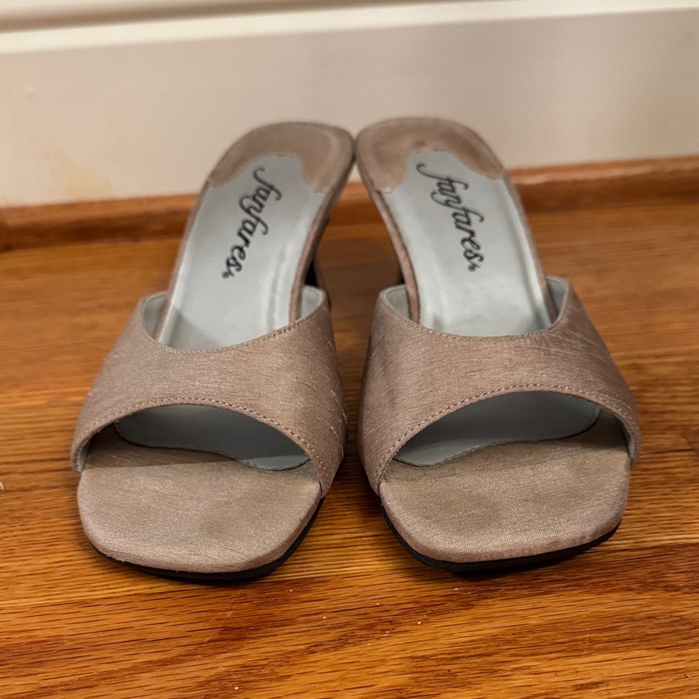 Tan Matte Satin Heels